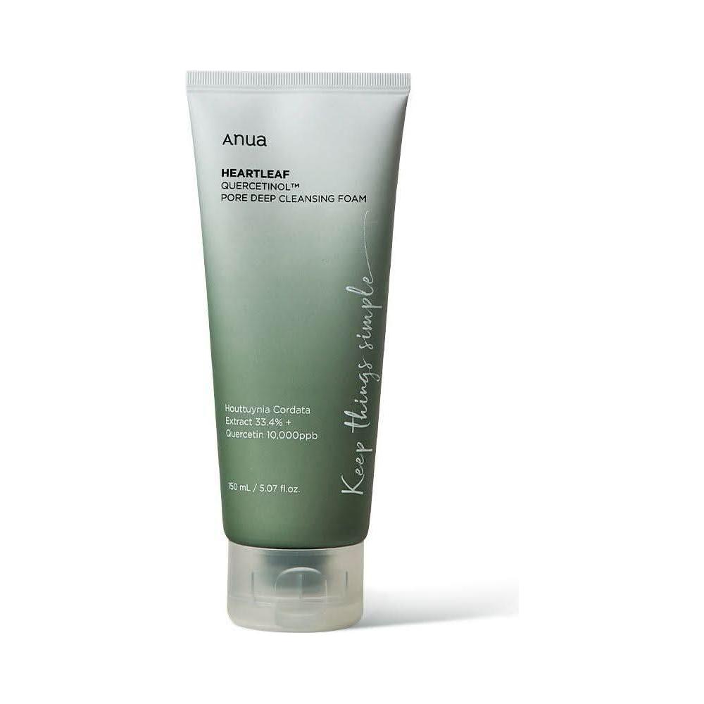 Anua Heartleaf Quercetinol Pore Deep Cleansing Foam – 150ml | Soothing Pore Purifier for Oily & Combination Skin Anua HEARTLEAF QUERCETINOL PORE DEEP CLEANSING FOAM 150ml - Glam Global UKAnua