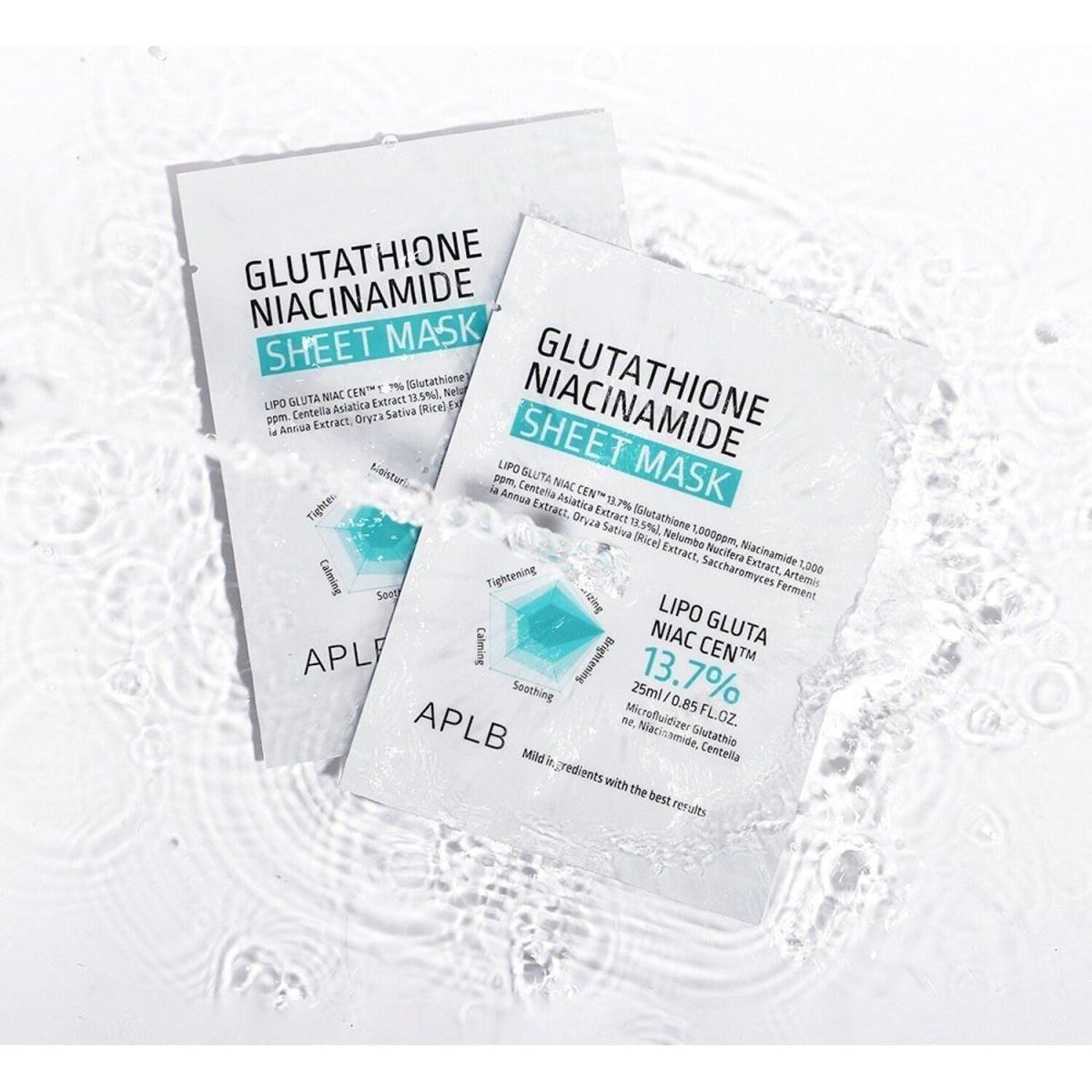 APLB Glutathione Niacinamide Sheet Mask 25ml (10 Sheets) | Hydrating & Brightening Face Mask APLB Glutathioine Niacinamide Sheet Mask 25ml 10ea - Glam Global UKAPLB
