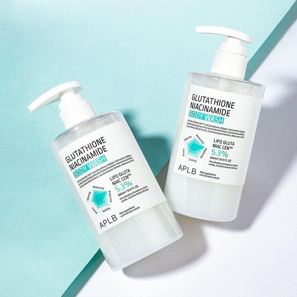 APLB Glutathione Niacinamide Body Wash – 500ml | Brightening, Firming & Hydrating Cleanser APLB Glutathione Niacinamide Body Wash 300ml - Glam Global UKAPLB