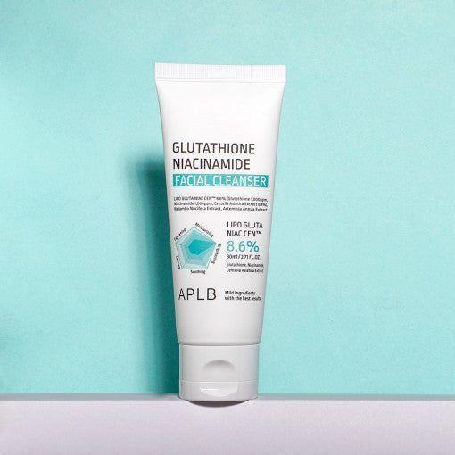 APLB Glutathione Niacinamide Facial Cleanser – 120ml | Brightening & Hydrating Gentle Foam Cleanser APLB Glutathione Niacinamide Facial Cleanser 80ml - Glam Global UKAPLB
