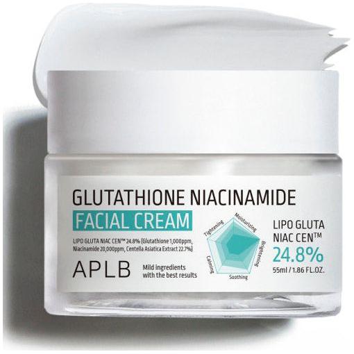 APLB Glutathione Niacinamide Facial Cream – 50ml | Brightening, Hydrating & Pore-Refining Moisturiser APLB Glutathione Niacinamide Facial Cream - 55ml | Brightening & Hydrating Skincare - Glam Global UKAPLB