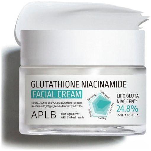 APLB Glutathione Niacinamide Facial Cream – 50ml | Brightening, Hydrating & Pore-Refining Moisturiser APLB Glutathione Niacinamide Facial Cream - 55ml | Brightening & Hydrating Skincare - Glam Global UKAPLB