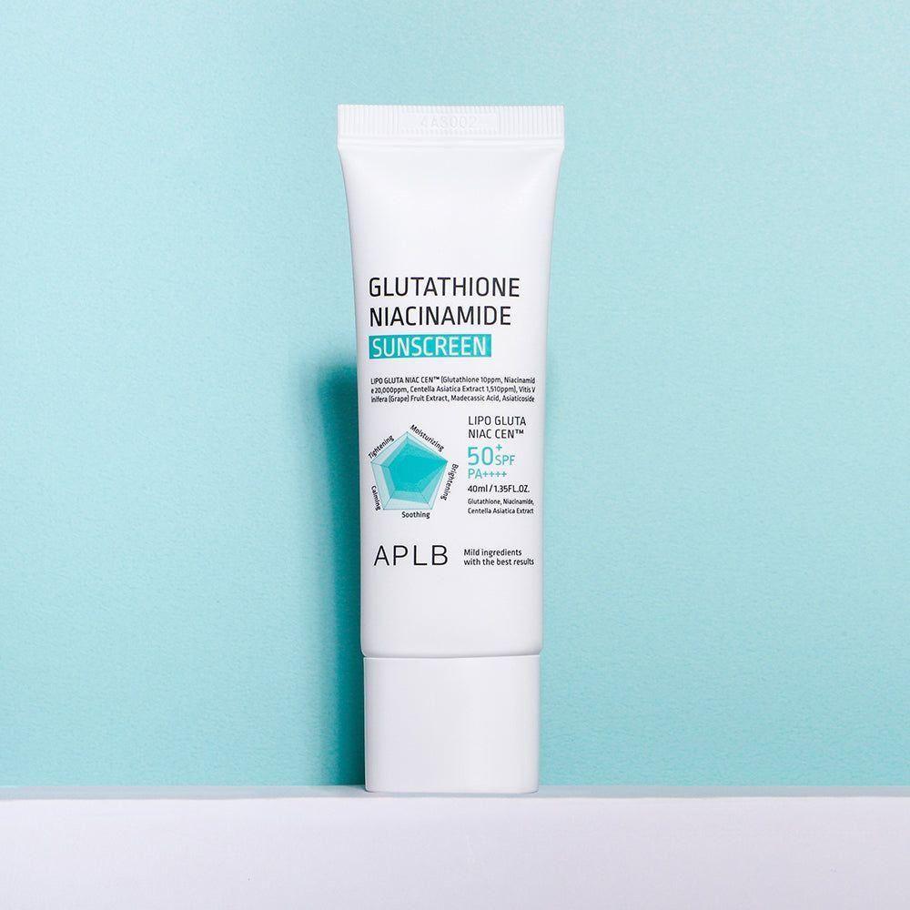 APLB Glutathione Niacinamide Sunscreen – 50ml | SPF50+ PA++++ Brightening & Hydrating UV Protection APLB Glutathione Niacinamide Sunscreen - 40ml | SPF50+ PA++++ UV Protection - Glam Global UKAPLB