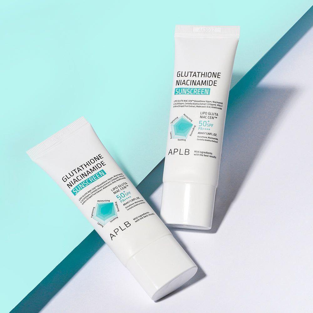 APLB Glutathione Niacinamide Sunscreen – 50ml | SPF50+ PA++++ Brightening & Hydrating UV Protection APLB Glutathione Niacinamide Sunscreen - 40ml | SPF50+ PA++++ UV Protection - Glam Global UKAPLB