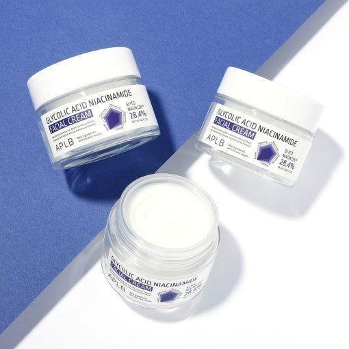 APLB Glycolic Acid Niacinamide Facial Cream – 55ml | Brightening & Smoothing Daily Moisturiser APLB Glycolic Acid Niacinamide Facial Cream 55ml - Glam Global UKAPLB