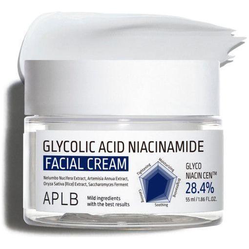 APLB Glycolic Acid Niacinamide Facial Cream – 55ml | Brightening & Smoothing Daily Moisturiser APLB Glycolic Acid Niacinamide Facial Cream 55ml - Glam Global UKAPLB