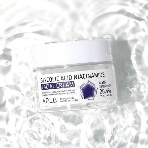 APLB Glycolic Acid Niacinamide Facial Cream – 55ml | Brightening & Smoothing Daily Moisturiser APLB Glycolic Acid Niacinamide Facial Cream 55ml - Glam Global UKAPLB