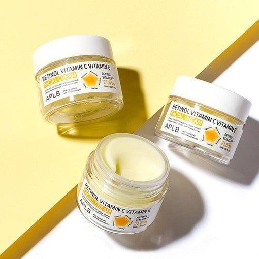 APLB Retinol Vitamin C Vitamin E Facial Cream – 55ml | Anti-Aging, Brightening & Soothing Moisturiser APLB Retinol Vitamin C Vitamin E Facial Cream - 55ml | Anti - Aging & Brightening Care - Glam Global UKAPLB