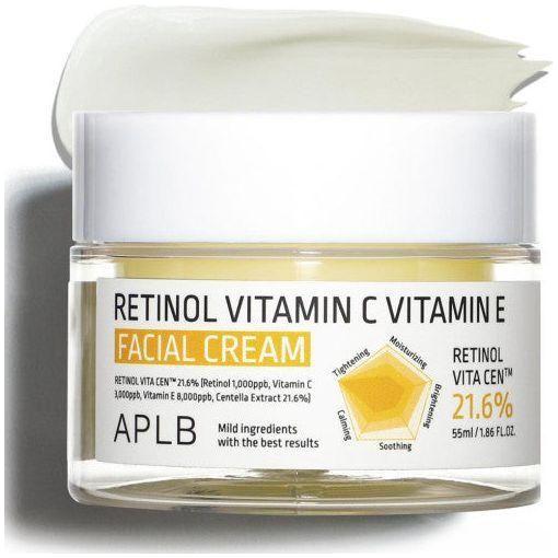 APLB Retinol Vitamin C Vitamin E Facial Cream – 55ml | Anti-Aging, Brightening & Soothing Moisturiser APLB Retinol Vitamin C Vitamin E Facial Cream - 55ml | Anti - Aging & Brightening Care - Glam Global UKAPLB