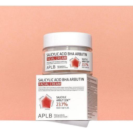 APLB Salicylic Acid BHA Arbutin Facial Cream – 55ml | Exfoliating & Brightening Daily Moisturiser APLB Salicylic Acid BHA Arbutin Facial Cream 55ml - Glam Global UKAPLB