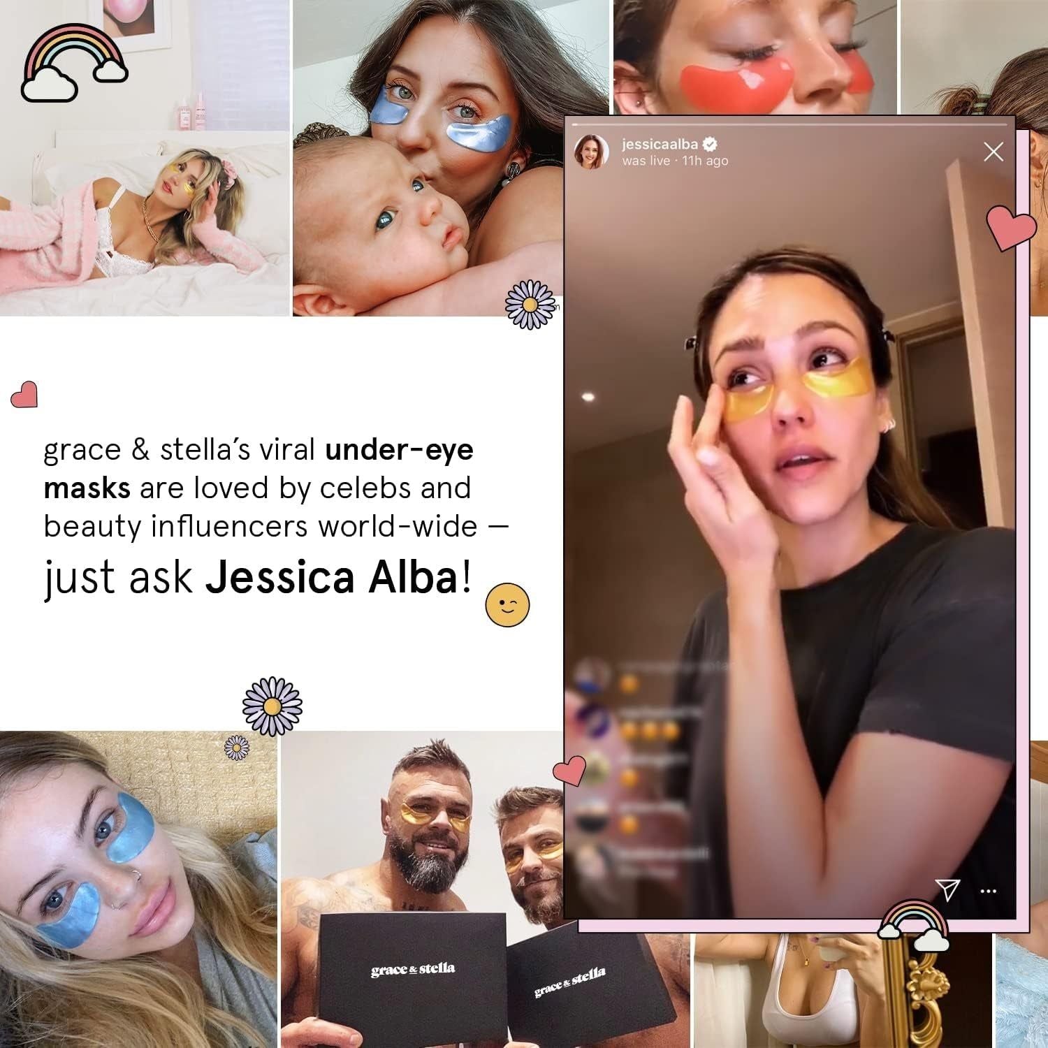 Grace & Stella Under Eye Mask (72 Pairs - Gold, Pink, Blue) | Hydrating & Depuffing Eye Patches Under Eye Mask - Reduce Dark Circles, Puffy Eyes, Undereye Bags, Wrinkles - Gel under Eye Patches, Vegan Cruelty-Free Self Care by Grace and Stella (72 Pairs, Goldpinkblue)