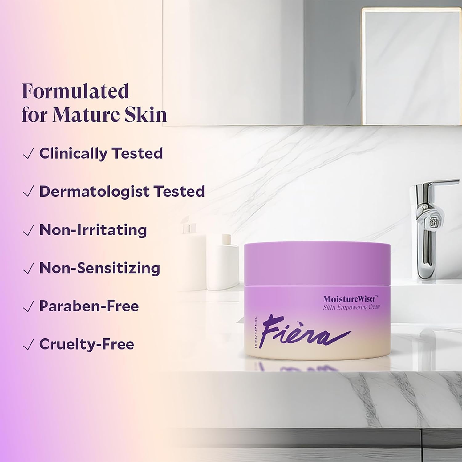 FIÈRA MoistureWiser Skin Empowering Cream – 50ml | Deep Hydration, Firming & Anti-Aging for Mature Skin FIÈRA MoistureWiser Skin Empowering Cream – 50ml | Deep Hydration, Firming & Anti-Aging for Mature Skin