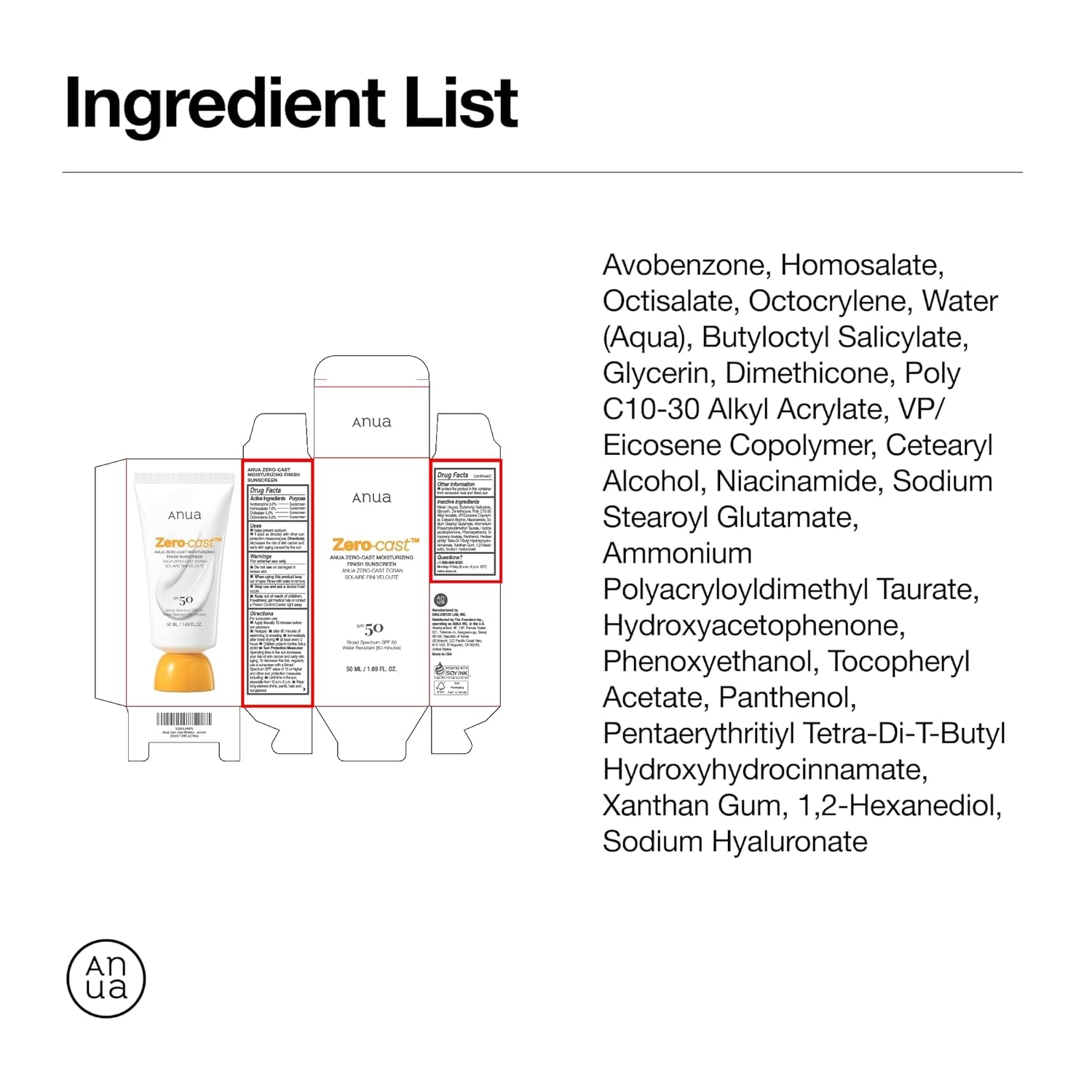 Anua Zero-Cast Moisturizing Finish Sunscreen SPF 50 – 50ml | No White Cast, Hydrating & Skin-Perfecting UV Protection Anua Zero-Cast Moisturizing Finish Sunscreen SPF 50 – 50ml | No White Cast, Hydrating & Skin-Perfecting UV Protection