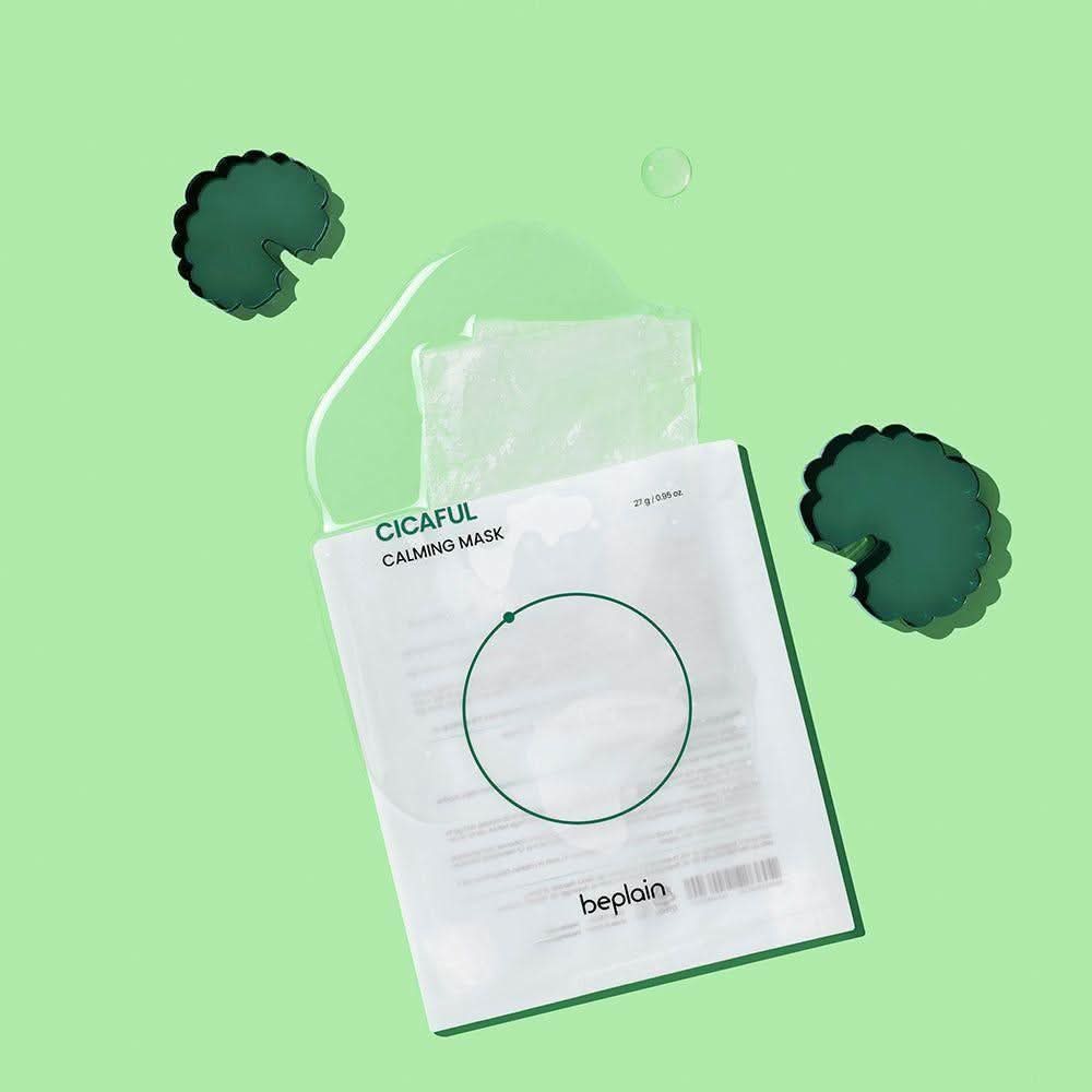 beplain Cicaful Calming Mask – 10 Count | Soothing & Hydrating Vegan Sheet Mask beplain Cicaful Calming Mask 10 Count - Glam Global UKbeplain