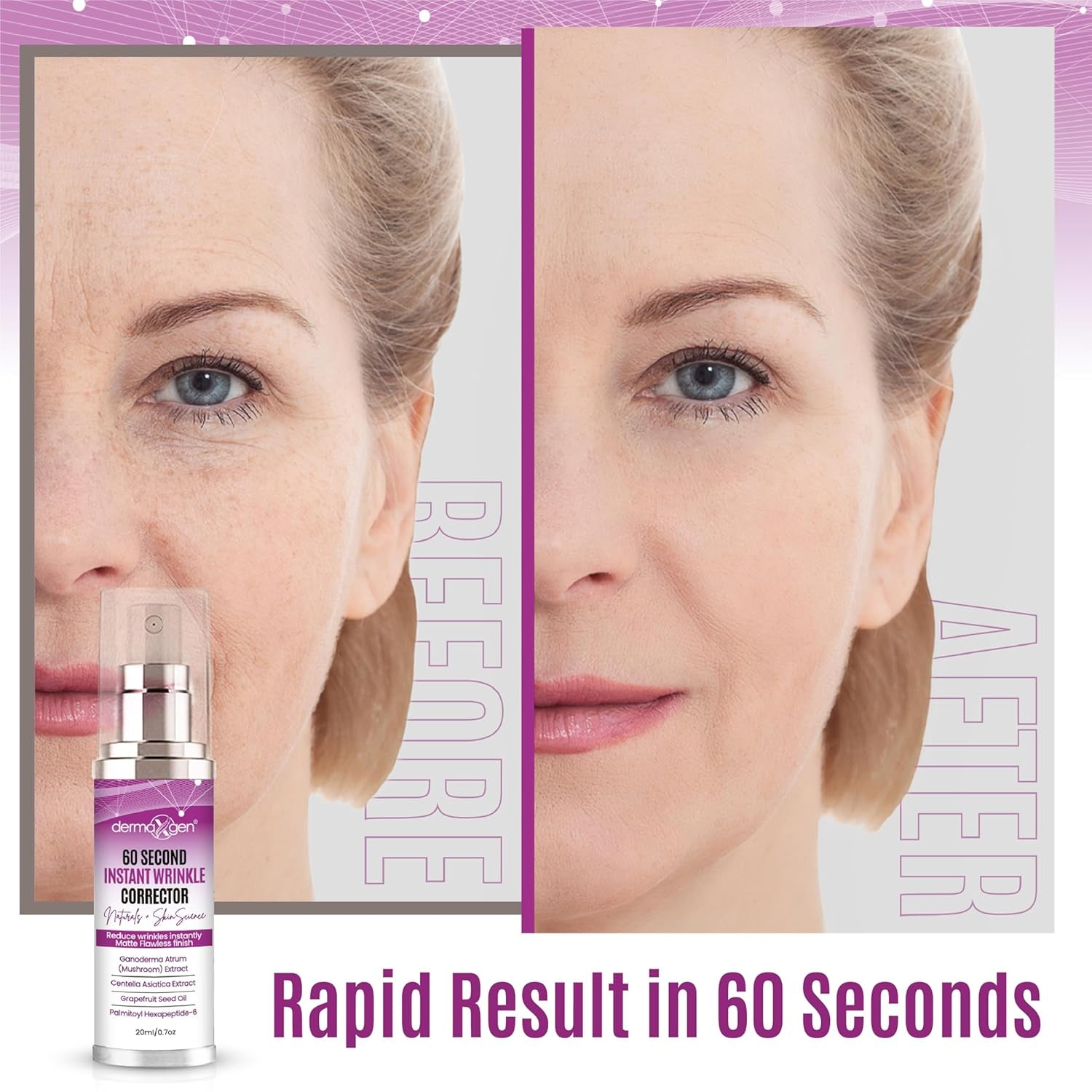DERMAXGEN 60 Second Instant Wrinkle Corrector – 20ml | Instant Lifting & Firming Treatment for Fine Lines & Eye Bags DERMAXGEN 60 Second Instant Wrinkle Corrector – 20ml | Instant Lifting & Firming Treatment for Fine Lines & Eye Bags