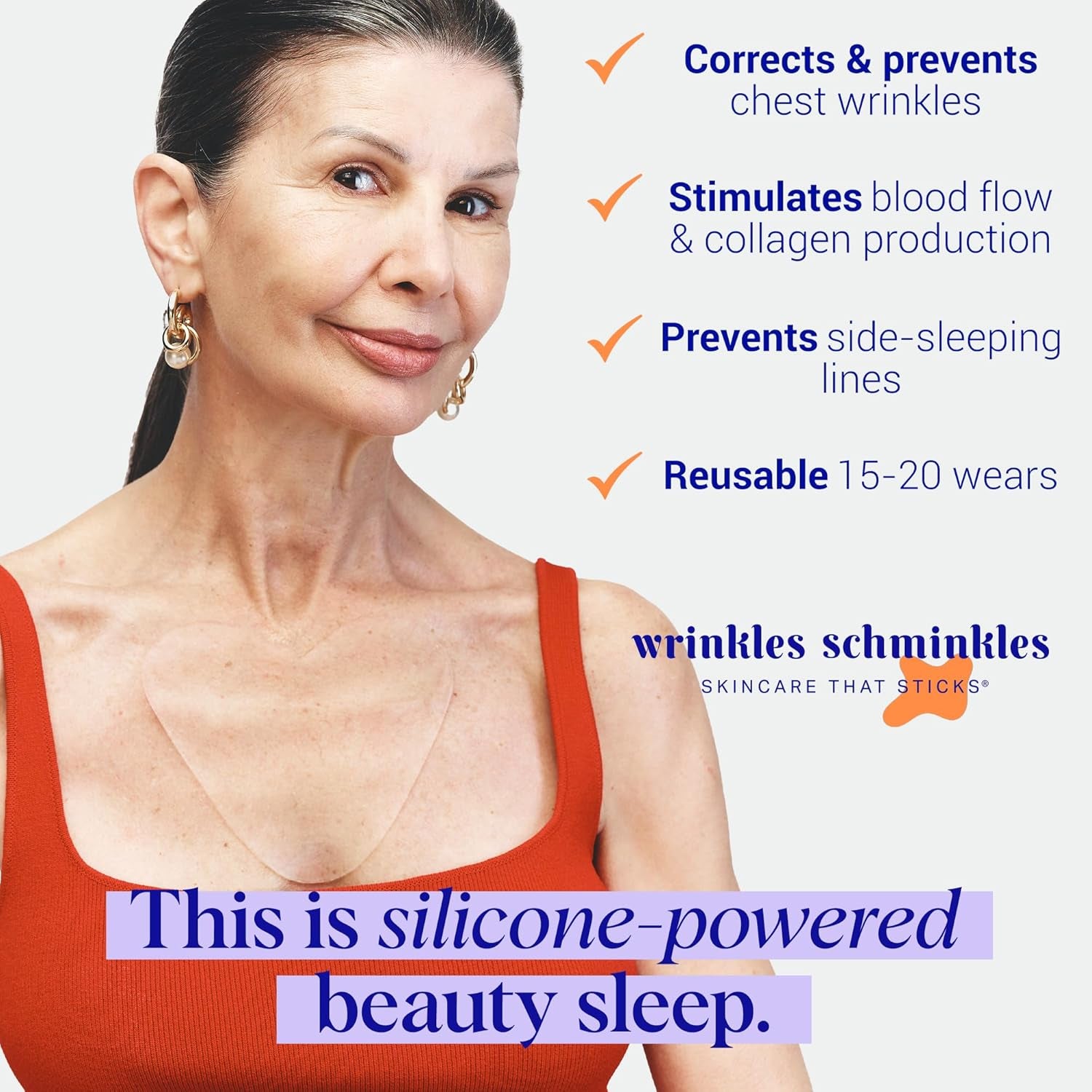 Wrinkles Schminkles Chest Wrinkle Patch – 1 Pack | Reusable Medical Grade Silicone for Smoother, Younger-Looking Skin Wrinkles Schminkles Chest Wrinkle Patch – 1 Pack | Reusable Medical Grade Silicone for Smoother, Younger-Looking Skin