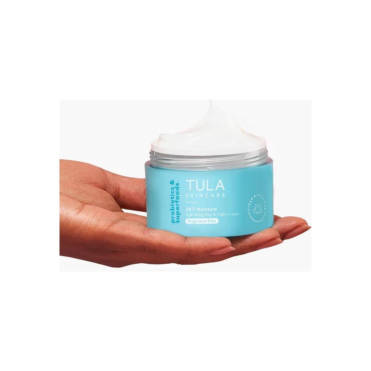 TULA SKINCARE 24-7 Moisture Hydrating Day & Night Cream (Fragrance Free) – 43g | All-Day Hydration for Healthy, Radiant Skin TULA SKINCARE 24-7 Moisture Hydrating Day & Night Cream – 45ml | All-Day Hydration for Healthy, Radiant Skin