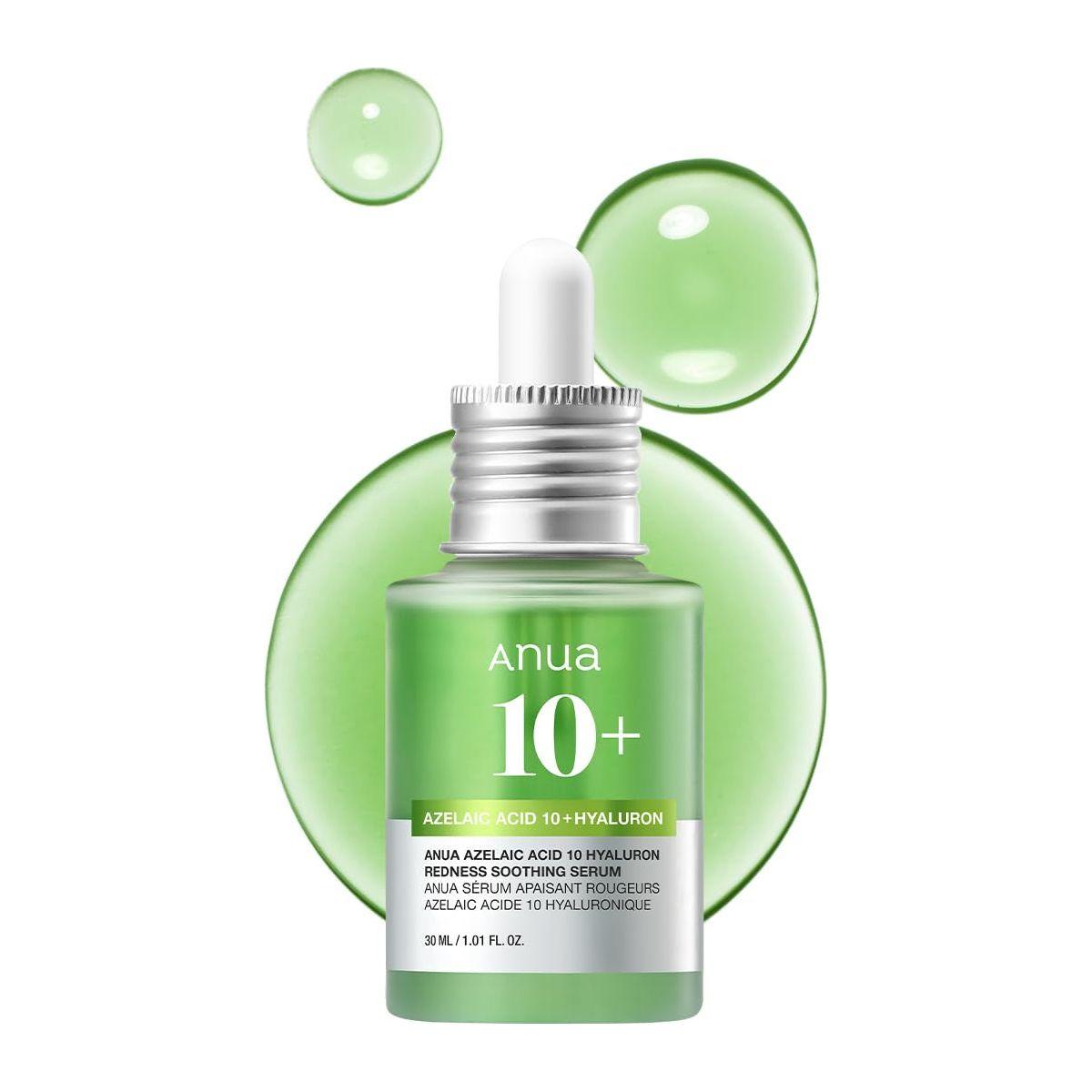 Anua 10+ Azelaic Acid + Hyaluron Redness Soothing Serum – 30ml | Soothes Redness & Hydrates Sensitive Skin Anua 10+  | Azelaic Acid 10+ Hyaluron | Redness Soothing Serum 1.01 Fl Oz - 30ml