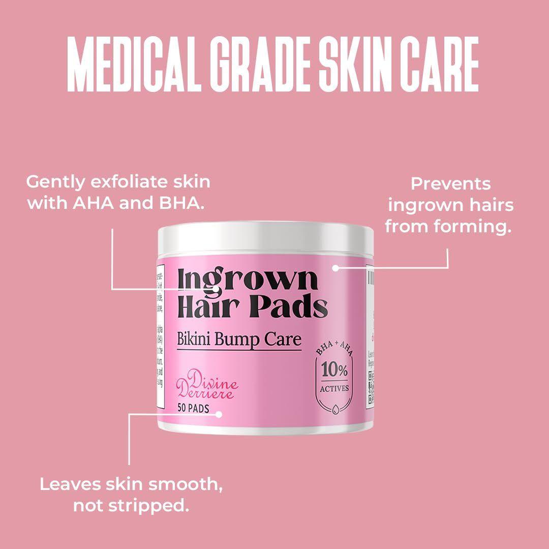 Divine Derriere Ingrown Hair Pads – 50 Pads | Exfoliating Razor Bump & Ingrown Hair Treatment Divine Derriere Ingrown Hair Pads – 50 Pads | Exfoliating Razor Bump & Ingrown Hair Treatment