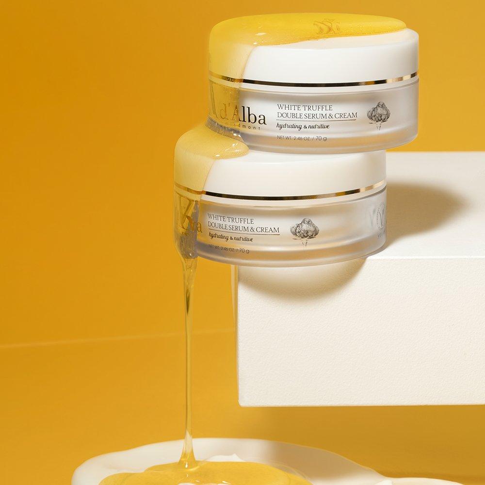 d'Alba White Truffle Double Serum & Cream – 70g | Customisable Vegan Moisturiser d'Alba White Truffle Double Serum & Cream 70g - Glam Global UKd'Alba