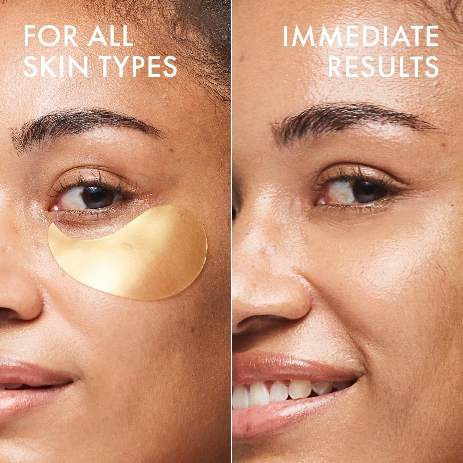 Depology Restoring Hydrogel Under Eye Patches – 60 Patches (84g) | Brightening & De-Puffing Gold Eye Masks with Caffeine & Niacinamide Depology Restoring Hydrogel Under Eye Patch – 60 Patches (2.96 oz / 84g)