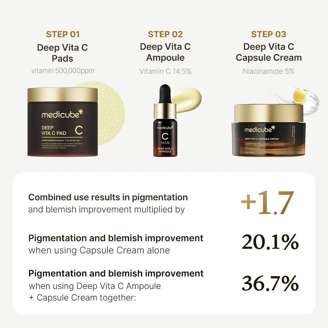 Medicube Deep Vita C Capsule Cream - 50ml | Brightening & Hydrating Vitamin C Cream Medicube Deep Vita C Capsule Cream - 50ml | Brightening & Hydrating Vitamin C Cream - Glam Global UKMedicube