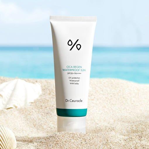 Dr.Ceuracle Cica Regen Waterproof Sun SPF50+ PA++++ – 100ml | Waterproof, Soothing Sun Protection with Cica for Sensitive Skin Dr.Ceuracle Cica Regen Waterproof Sun SPF50+ PA++++ - 100 ml - Glam Global UKDr.Ceuracle