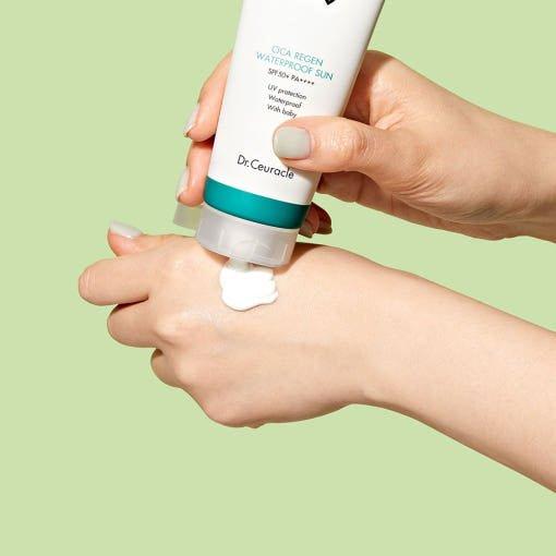 Dr.Ceuracle Cica Regen Waterproof Sun SPF50+ PA++++ – 100ml | Waterproof, Soothing Sun Protection with Cica for Sensitive Skin Dr.Ceuracle Cica Regen Waterproof Sun SPF50+ PA++++ - 100 ml - Glam Global UKDr.Ceuracle