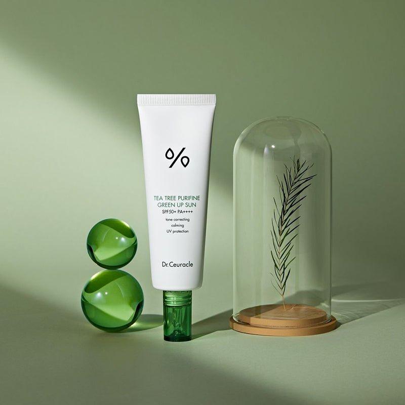 Dr.Ceuracle Tea Tree Purifine Green Up Sun – 50ml | SPF50+ Redness-Calming Sunscreen & Primer Dr.Ceuracle Tea Tree Purifine Green Up Sun SPF50 PA++++ - 50 ml - Glam Global UKDr.Ceuracle