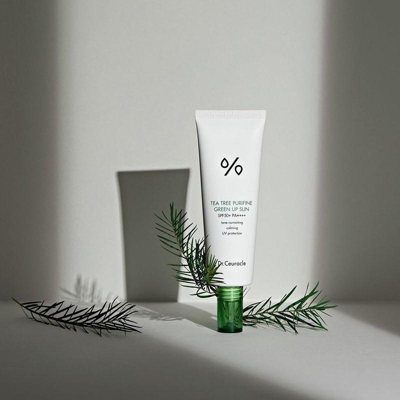 Dr.Ceuracle Tea Tree Purifine Green Up Sun – 50ml | SPF50+ Redness-Calming Sunscreen & Primer Dr.Ceuracle Tea Tree Purifine Green Up Sun SPF50 PA++++ - 50 ml - Glam Global UKDr.Ceuracle