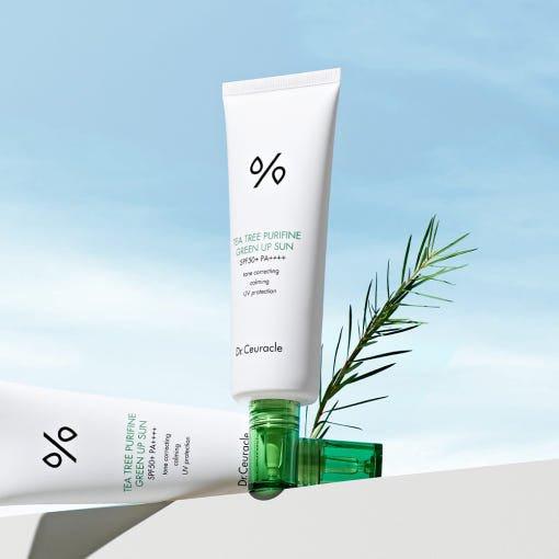 Dr.Ceuracle Tea Tree Purifine Green Up Sun – 50ml | SPF50+ Redness-Calming Sunscreen & Primer Dr.Ceuracle Tea Tree Purifine Green Up Sun SPF50 PA++++ - 50 ml - Glam Global UKDr.Ceuracle