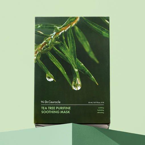 Dr.Ceuracle Tea Tree Purifine Soothing Mask – 23ml x 10ea | Calming & Hydrating Sheet Mask for Sensitive, Acne-Prone Skin Dr.Ceuracle Tea Tree Purifine Soothing Mask - 23ml/Sheet (10 Sheets/Box) - Glam Global UKDr.Ceuracle
