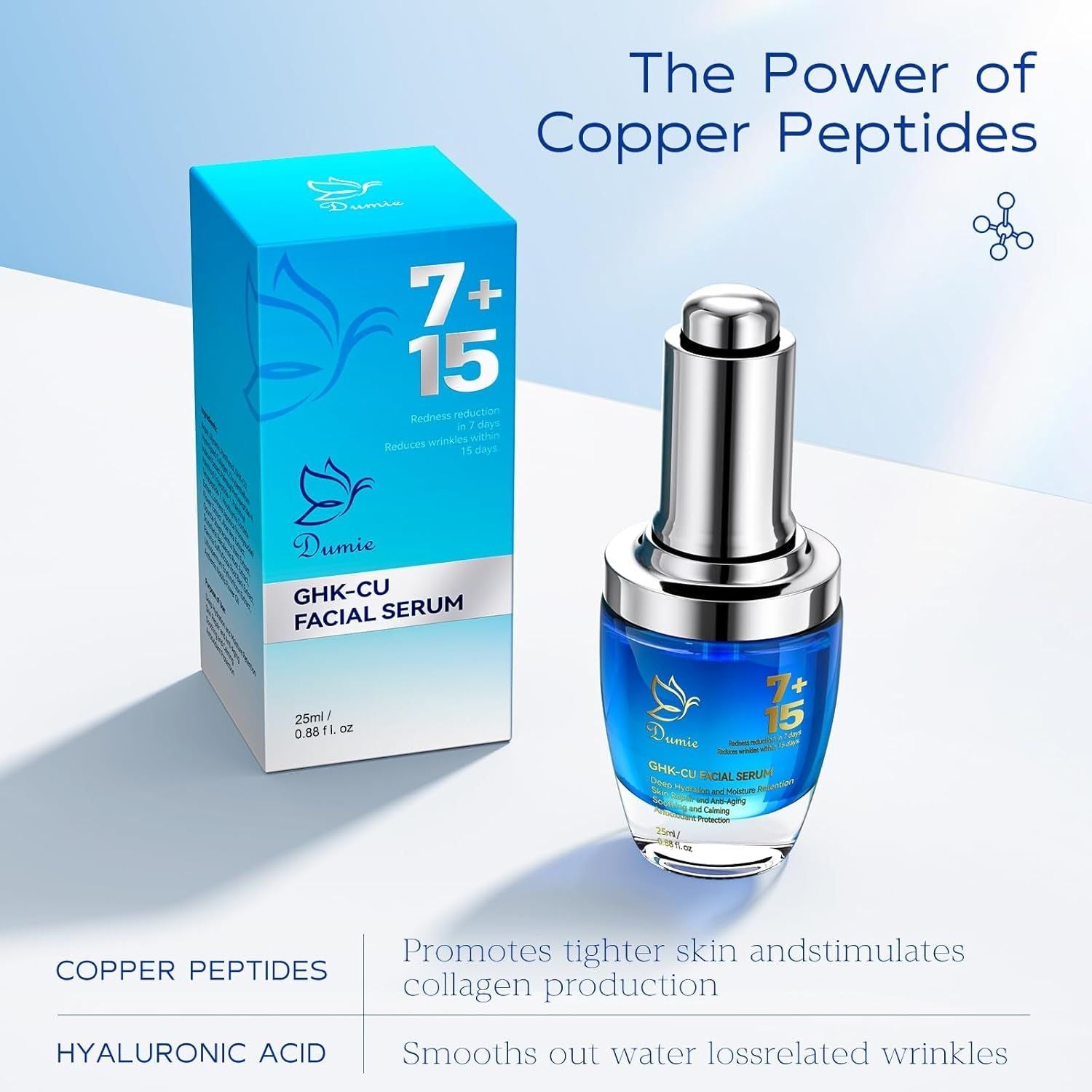 Dumie GHK-Cu Copper Peptide Serum - 25ml | Anti-Aging, Firming & Hydrating Elixir Dumie GHK-Cu Copper Peptide Serum - 25ml | Anti-Aging, Firming & Hydrating Elixir
