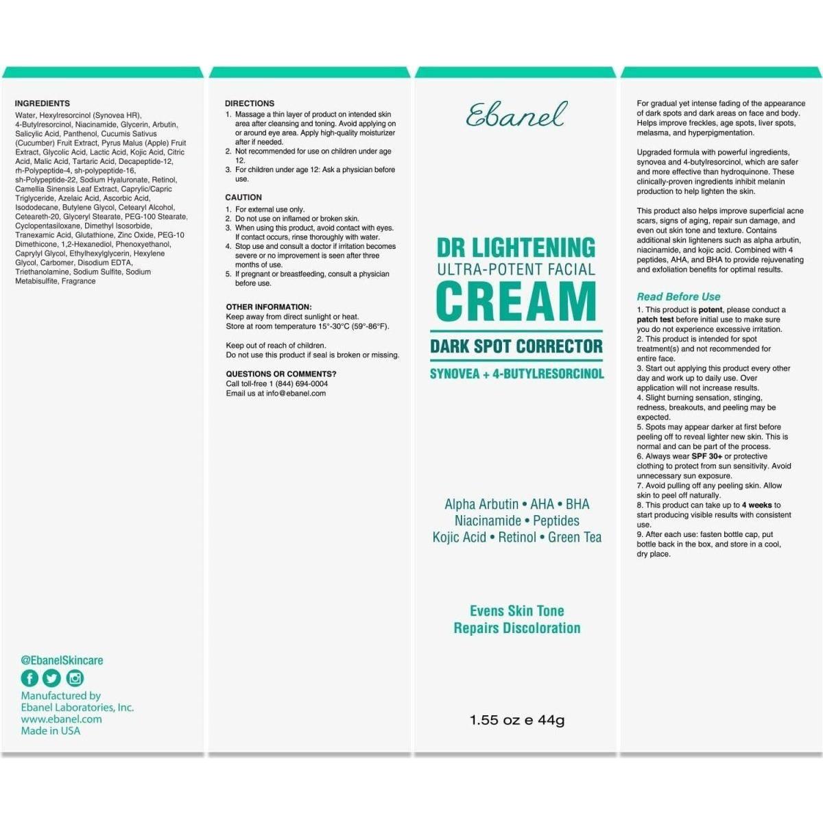 Ebanel Ultra Potent Facial Cream Dark Spot Remover – 44g | Targeted Treatment for Even Skin Tone & Radiance Ebanel Ultra Potent Facial Cream Dark Spot Remover - 44ml - Glam Global UKEbanel