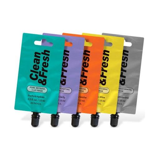 EUNYUL Clean&Fresh Facial Clay Mask Pack – 15g x 5pcs | Deep Pore Cleansing & Hydration EUNYUL Clean&Fresh Facial Clay Mask Pack Pouch (15g x 5pcs) - Glam Global UKEUNYUL