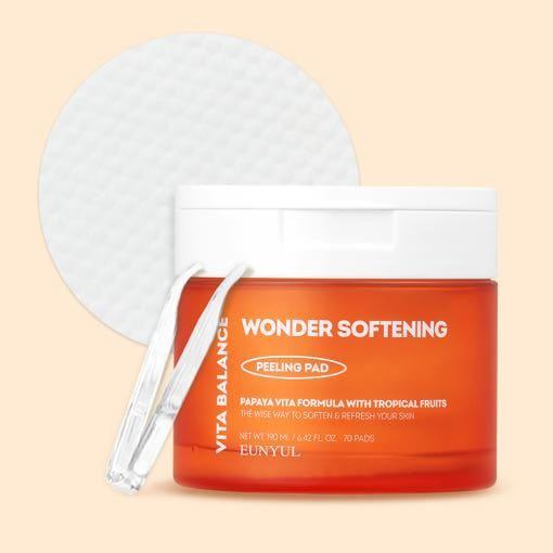 EUNYUL VITA BALANCE WONDER SOFTENING PEELING PAD – 70 Pads/190ml | Exfoliate & Hydrate for Healthy, Radiant Skin EUNYUL VITA BALANCE WONDER SOFTENING Peeling Pad 70 Pads/190ml - Glam Global UKEUNYUL