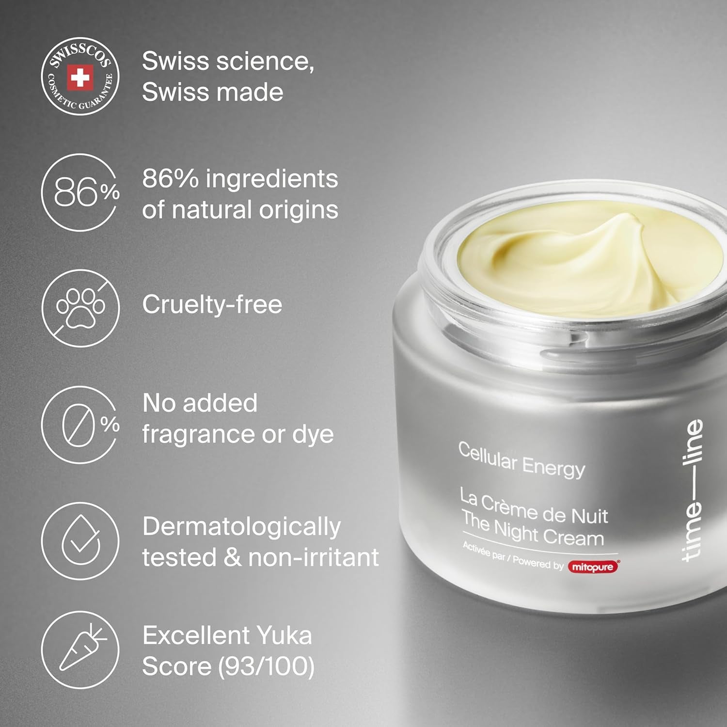 Timeline The Night Cream Powered by Mitopure – 50ml | Overnight Cellular Renewal & Anti-Wrinkle Hydration The Night Cream Powered by Mitopure (Urolithin A) Helps Skin Regenerates Overnight, Clinically Proven to Boost Skin Hydration and Significantly Reduce Wrinkles Appearance. 1.69Oz (50Ml)