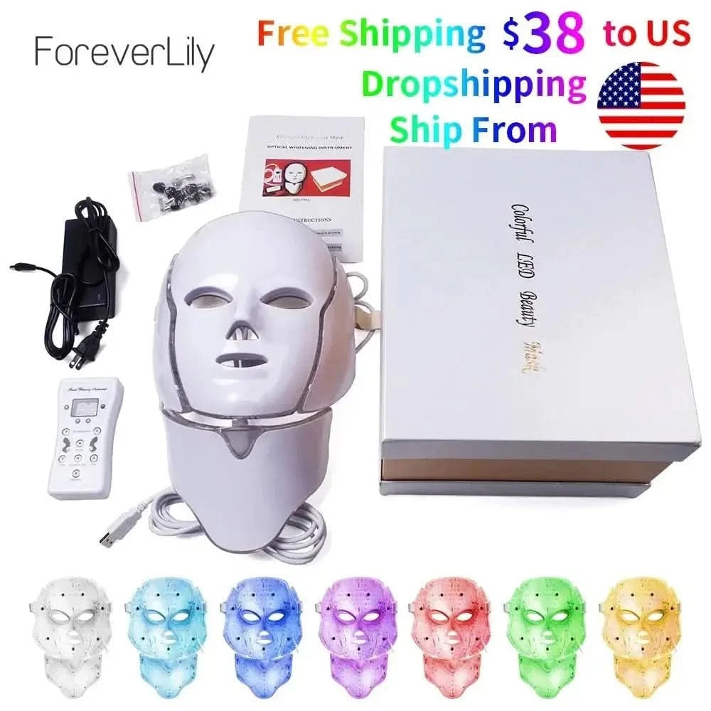 Foreverlily 7 Colors LED Facial Mask – Advanced LED Light Therapy for Radiant & Youthful Skin Foreverlily 7 Colors LED Facial Mask – Advanced LED Light Therapy for Radiant & Youthful Skin - Glam Global UKForeverlily