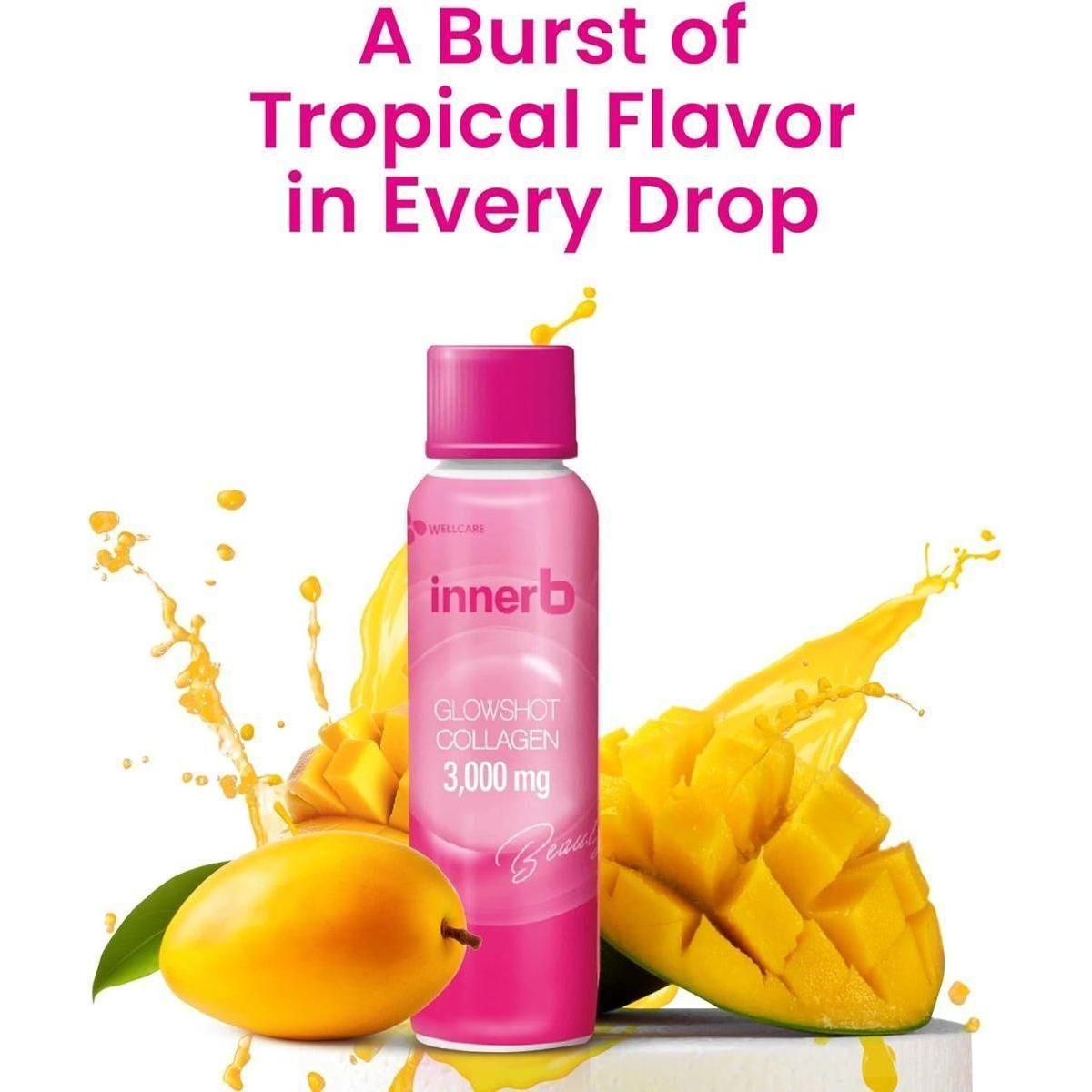 C J Innerb Glowshot Collagen – 6 Bottles (50ml Each) | Low-Molecular Marine Collagen for Radiant Skin Glowshot Collagen - Low - Molecular - Weight Fish Collagen Shots 3,000Mg. (6 Bottles x 50ml) - Glam Global UKCJwellcare