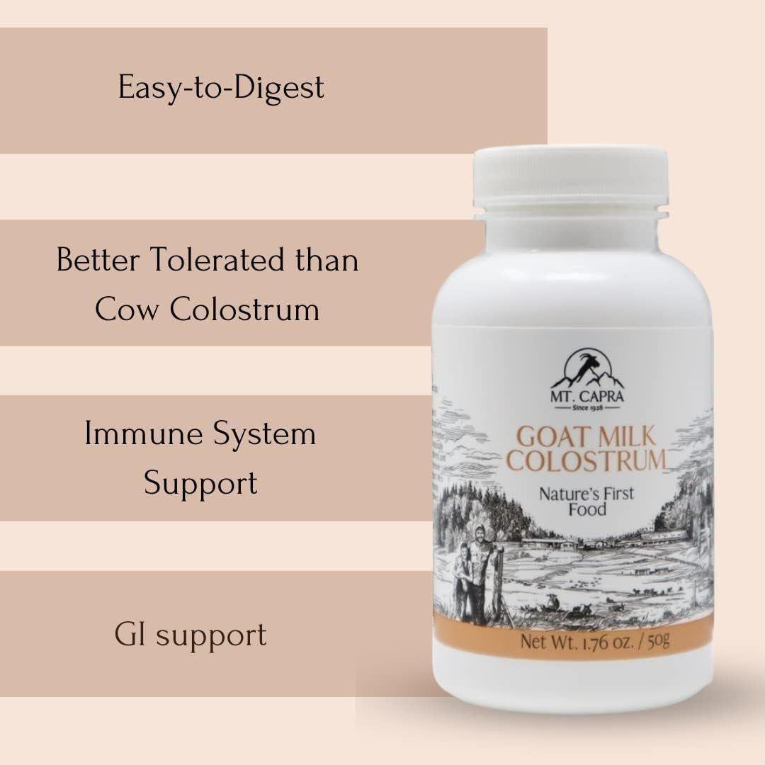 Mt. Capra Goat Milk Colostrum - 50g | Immune System Support & Gut Health (2900 Mg per Serving) MT. CAPRA SINCE 1928 Goat Milk Colostrum - 50 Grams (2900 Mg per Serving) - Glam Global UKMT. CAPRA