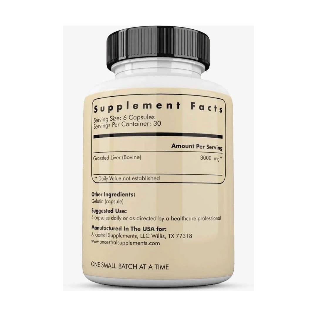 Ancestral Supplements Grass Fed Beef Liver – 180 Capsules | Nature’s Most Nutrient-Dense Superfood Ancestral Supplements Grass Fed Beef Liver - 180 Capsules - Glam Global UKAncestral Supplements