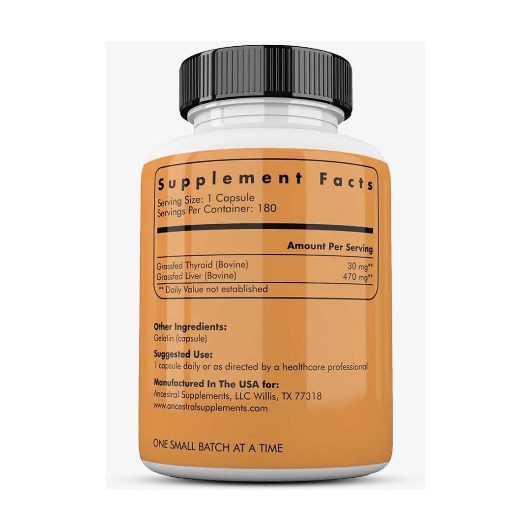 Ancestral Supplements Grass Fed Beef Thyroid – 180 Capsules | Natural Thyroid, Metabolism & Energy Support Ancestral Supplements Grass Fed Beef Thyroid - 180 Count - Glam Global UKAncestral Supplements