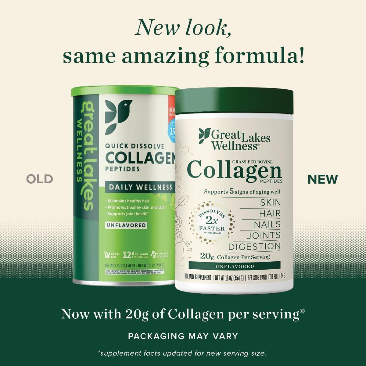 Great Lakes Wellness Collagen Peptides Powder – 454g | Types I & III Collagen for Skin, Hair, Nails & Joint Support Great Lakes Wellness Collagen Peptides Powder 16 oz - 454 g - Glam Global UKGreat Lakes Wellness
