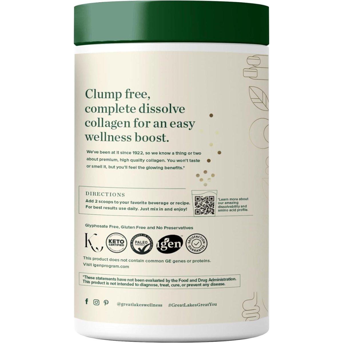 Great Lakes Wellness Collagen Peptides Powder – 454g | Types I & III Collagen for Skin, Hair, Nails & Joint Support Great Lakes Wellness Collagen Peptides Powder 16 oz - 454 g - Glam Global UKGreat Lakes Wellness