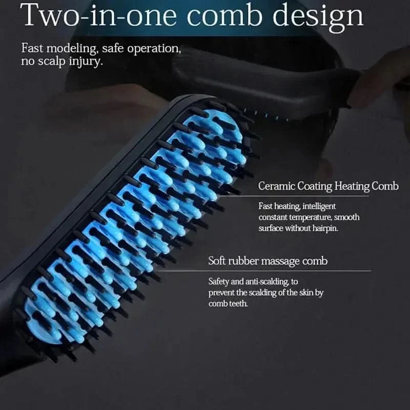 Hair Straightener Brush | 2-in-1 Styling Tool for Sleek, Frizz-Free Hair in Minutes Hair Straightener Brush - Glam Global UKGlam Global UK