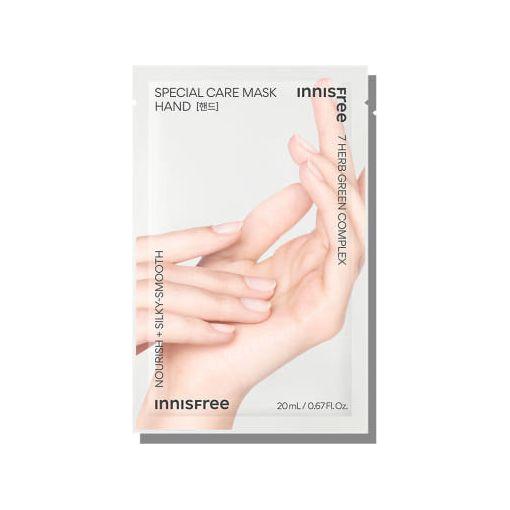 innisfree Special Care Mask Hand – 1 Pair | Intense Hydration for Dry, Rough Hands innisfree Special Care Mask Hand - 20ml x 6ea | Intensive Hydration & Nourishment - Glam Global UKinnisfree