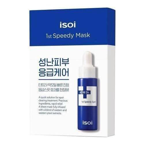 isoi Acni Dr. 1st Speedy Mask – 20ml x 10ea | Acne, Redness & Pigmentation Relief with Tea Tree, Centella & Bulgarian Rose isoi Acni Dr. 1st Speedy Mask 20ml x 10ea – Tea Tree Oil, Centella, Licorice, Bulgarian Rose - Glam Global UKisoi