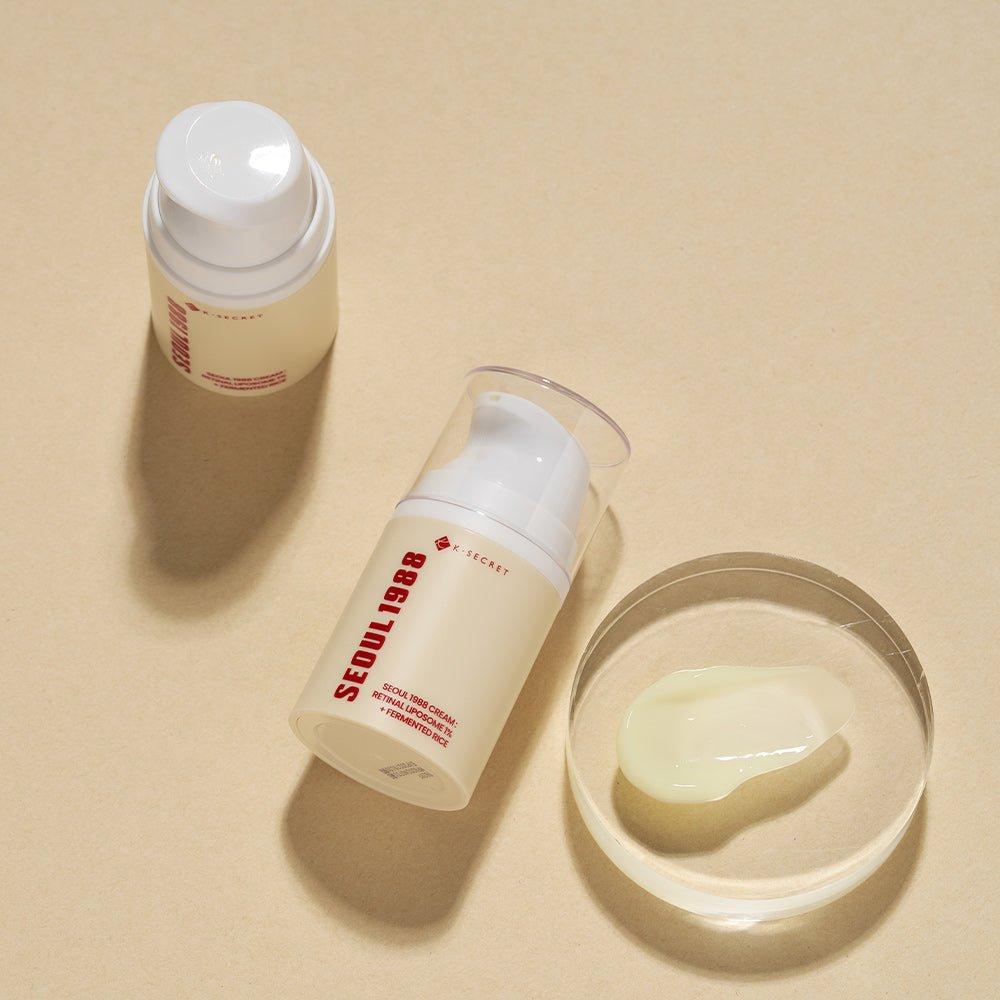 K-SECRET SEOUL 1988 Cream: Retinal Liposome 1% + Fermented Rice - 50ml | Anti-Aging & Firming Care K - SECRET SEOUL 1988 Cream: Retinal Liposome 1% + Fermented Rice - 50ml | Anti - Aging & Firming Care - Glam Global UKK - SECRET