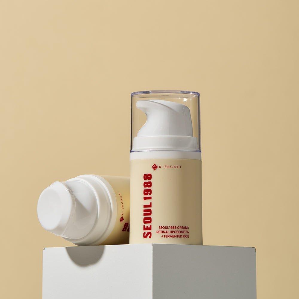 K-SECRET SEOUL 1988 Cream: Retinal Liposome 1% + Fermented Rice - 50ml | Anti-Aging & Firming Care K - SECRET SEOUL 1988 Cream: Retinal Liposome 1% + Fermented Rice - 50ml | Anti - Aging & Firming Care - Glam Global UKK - SECRET