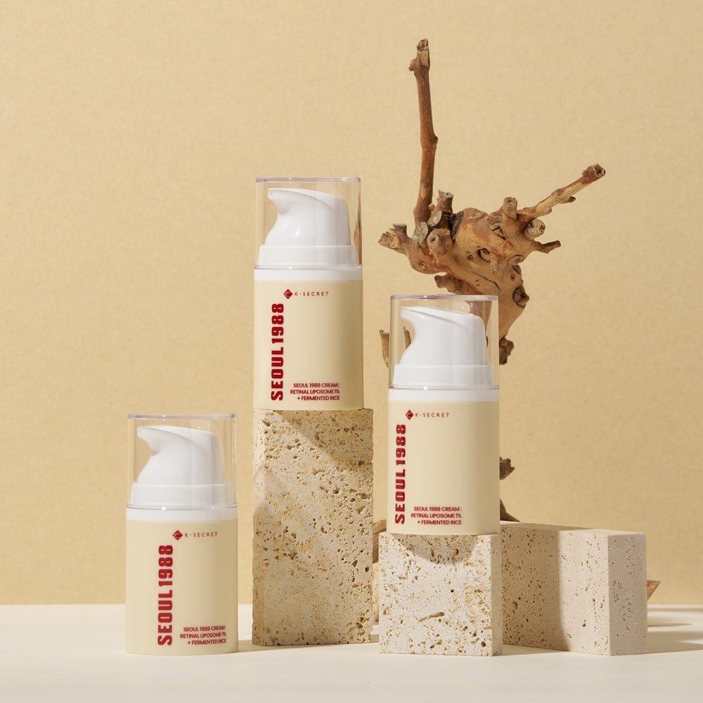 K-SECRET SEOUL 1988 Cream: Retinal Liposome 1% + Fermented Rice - 50ml | Anti-Aging & Firming Care K - SECRET SEOUL 1988 Cream: Retinal Liposome 1% + Fermented Rice - 50ml | Anti - Aging & Firming Care - Glam Global UKK - SECRET